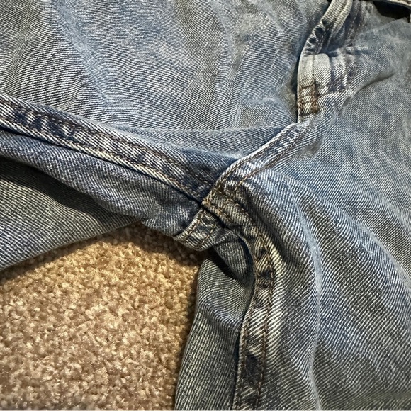 Guess Reda Fold Over High Waist Acid Wash Straight Leg Jeans Women’s Size 30 - Picture 6 of 16